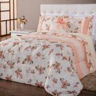 Kit Edredom C/ Almofada Alice Floral Salmão Queen 07 Peças
