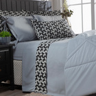 Kit Edredom C/ Lençol Liso Áquila Dupla Face King Cinza