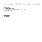 Kit Edredom Casal Padrão Preto Dupla Face Aconchego 6 Peças