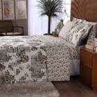 Kit Edredom Casal Queen 200 Fios Estampado 3 Peças Naya Perca