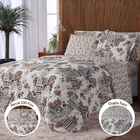Kit Edredom Casal Queen 200 Fios Estampado 6 Peças Naya Perca