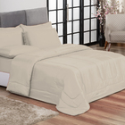 Kit Edredom Casal Queen   Jogo De Lençol 06 Peças Aconchego D