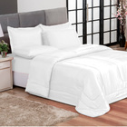 Kit Edredom Casal Queen   Jogo De Lençol 06 Peças Aconchego D