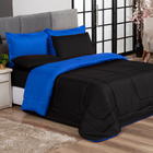 Kit Edredom Casal Queen   Jogo De Lençol 06 Peças Aconchego D