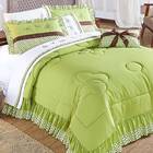 Kit Edredom Casal Queen  Verde Com Almofada Decorativa 5 Peças