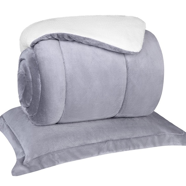 Kit Edredom Coberdrom Casal Sherpa Lepper 3 Pçs Cosmopolita