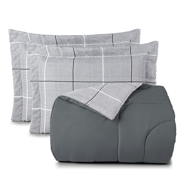 Kit Edredom Cobertor Celi Super King Dupla Face Micropercal E