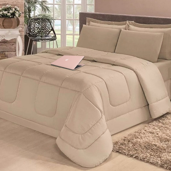 Kit Edredom Confort Casa Dona Dupla Face Casal Queen 6 Pçs Co