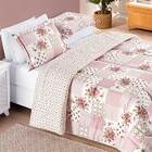 Kit Edredom Dallas King Dupla Face Microfibra 3 Peças - Rosa