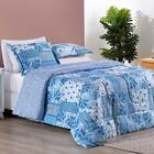 Kit Edredom Dallas Super King Dupla Face Microfibra 3 Peças -