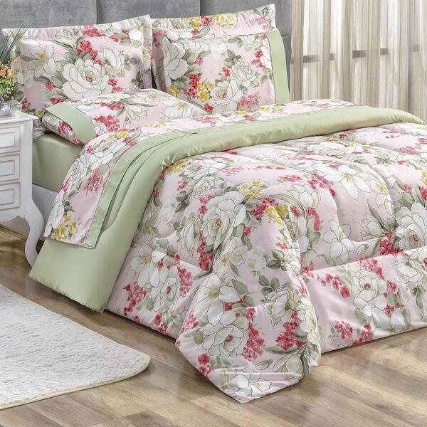 Kit Edredom Diamond Queen Dupla Face Micro Percal 200 Fios 3