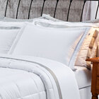 Kit Edredom Dupla Face Super King Branco 400 Fios Egípcio 100