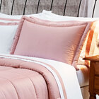 Kit Edredom Dupla Face Super King Rosa 400 Fios Egípcio 100%