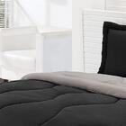 Kit Edredom Em Malha Gel 3 Peças Preto Com Cinza