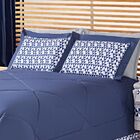 Kit Edredom Éros Azul Marinho 100% Algodão 140 Fios Queen 05