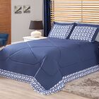 Kit Edredom Éros Azul Marinho 100% Algodão 140 Fios Queen 05