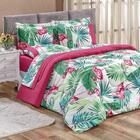 Kit Edredom Estampado 200 Fios Naturale King 03pçs Flamingo