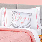 Kit Edredom Infantil Menina 4 Peças Rosê + Cortina