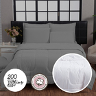 Kit Edredom Italiano 200 Fios 100% Algodão 6 Peças Branco Cas