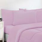 Kit Edredom Jogo De Lençol 7 Peças King Rosa Bebê/rosa Bebê