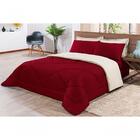 Kit Edredom Jogo De Lençol King 06 Peças Vermelho E Palha