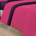 Kit Edredom Jogo De Lençol Malha 7 Peças Queen Pink /roxo