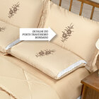 Kit Edredom King Dupla Face Avelã 6 Peças Com Detalhes Bordad