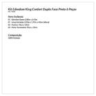 Kit Edredom King Dupla Face Preto 6 Peças Com Lençol De Baixo