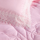 Kit Edredom Liso Florença Guipir Dupla Face Queen 03 Peças -