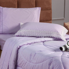 Kit Edredom Liso Florença Guipir Dupla Face Solteiro 02 Peças