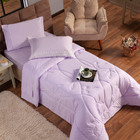 Kit Edredom Liso Florença Guipir Dupla Face Solteiro 02 Peças