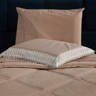 Kit Edredom Liso Florença Guipir Dupla Face Solteiro 02 Peças