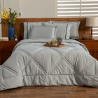 Kit Edredom Liso Milano Dupla Face King 03 Peças Cor Cinza