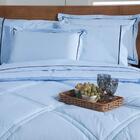 Kit Edredom Liso Milano Dupla Face Queen 03 Peças Cor Azul