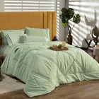 Kit Edredom Liso Milano Dupla Face Queen 03 Peças Cor Verde