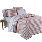 Kit Edredom Listrado King Dupla Face 5 Peças - Rosê