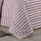 Kit Edredom Listrado King Dupla Face 5 Peças - Rosê