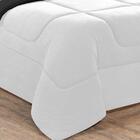 Kit Edredom Malha 100% Algodão 3 Peças Casal - Branco/preto