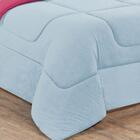 Kit Edredom Malha 100% Algodão 3 Peças King - Azul Bebê/pink