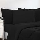 Kit Edredom Malha 100% Algodão 3 Peças Queen - Preto/preto