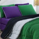 Kit Edredom Malha 3pçscasal Verde Bandeira/mescla/preto