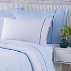 Kit Edredom Percal 150 Fios Queen 3pçsazul Branco