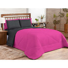 Kit Edredom Pink / Preto Casal Padrão Dupla Face Ternura 6 Pe