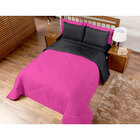 Kit Edredom Pink / Preto Casal Padrão Dupla Face Ternura 6 Pe