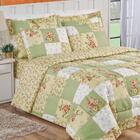 Kit Edredom Queen Bouti 03 Peças Verde