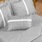 Kit Edredom Queen Cinza Dupla Face 6 Peças Com Almofada Decor