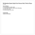 Kit Edredom Queen Dupla Face Pink / Preto Ternura 6 Peças