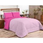 Kit Edredom Queen Dupla Face Pink / Rosa Ternura 6 Peças
