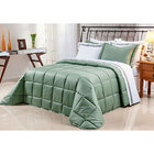 Kit Edredom Queen Dupla Face Verde 400 Fios Egípcio 100% Algo