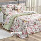 Kit Edredom Queen Size Dupla Face 200 Fios Micropercal Verde